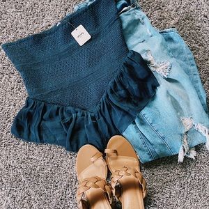 Free People Navy Crop